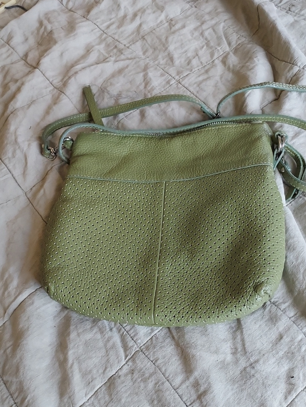 Italian Leather Green Crossbody - Picture 10 of 10